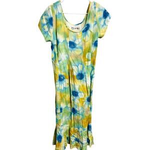 Vintage Jams World Paca Palomorca Hawaiian Maxi Dress Floral Boho Beachy Size M‎